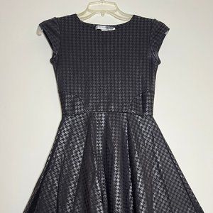 Necessary Objects Girls Black houndstooth skater dress